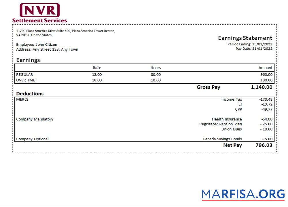 Blank USA construction company employee sheet download for verification